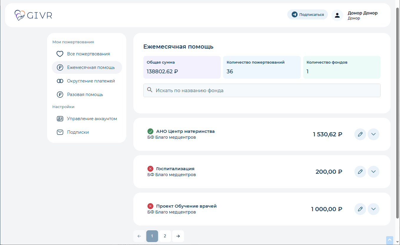 Ежемесячная помощь